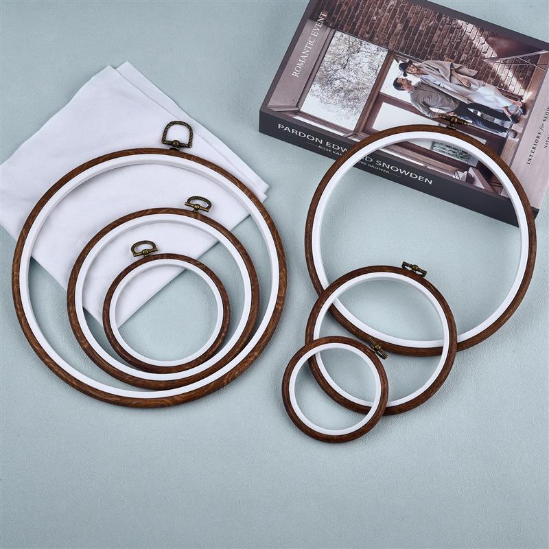 Embroidery Hoop Kit - 楕円形の木製刺frameフープ,丸いフープ,プラスチックフレーム,日曜大工,クロスステッチ,裁縫道具用