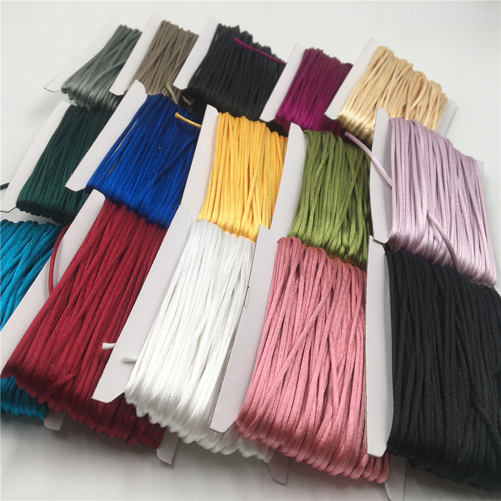 Macrame Cord Cotton - 編組マクラメブレスレット,直径2mm,20メートルのコード,中国の結び目