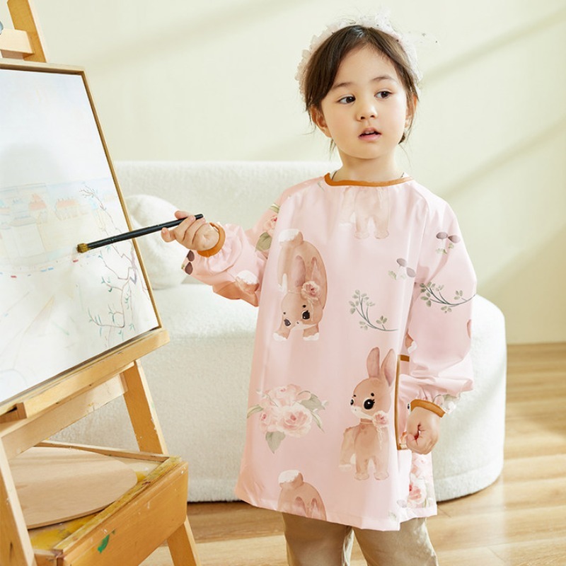 Art Craft Preschool - 子供用防水アートカバーシャツ長袖ペイントエプロン幼稚園の美術教室キッチン遊びクラフトカバーシャツに適しています