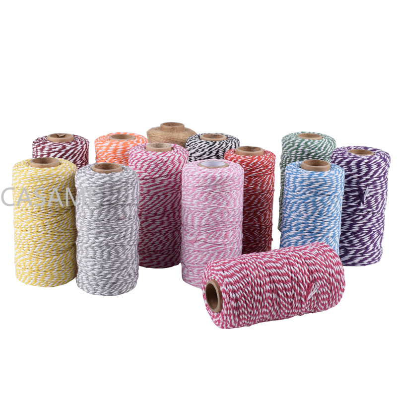 Macrame Cord Cotton - 複数のカラフルな糸コード手作り工芸品 DIY ベージュツイストコットンマクラメコード麻ひものロープストリングホームテキスタイル装飾