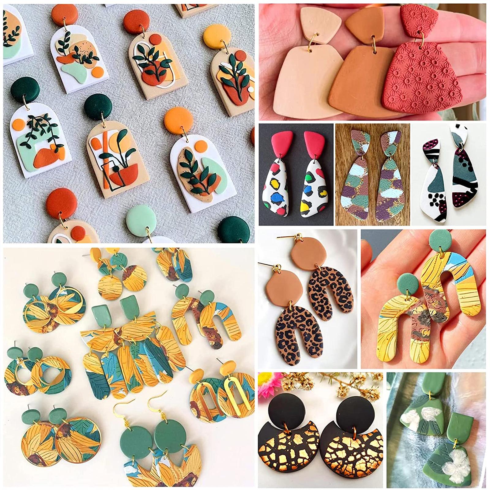 Craft And Art Difference - 24個のプラスチックポリマー、さまざまな形状、イヤリング作り、子供用、アートクラフト