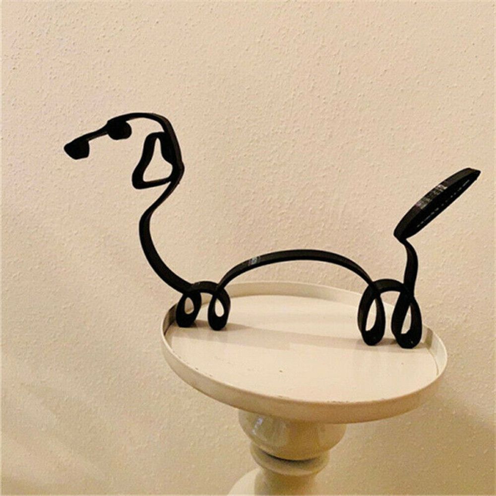 Art Craft Furniture - 錬鉄製の犬の像抽象ブルドッグダックスフントラブラドールチワワ牧歌的な犬の装飾動物彫刻アート置物工芸品
