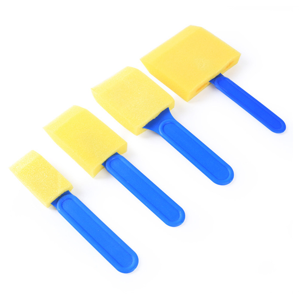 Art Craft Preschool - 12本入りアートペイントスポンジブラシセット、幼稚園・保育園向け落書きDIYクラフトペイントブラシキット、滑らかで安全なプラスチック製