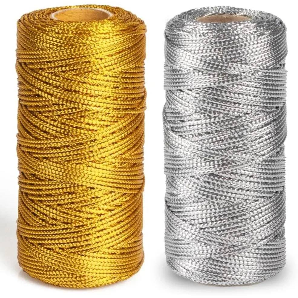 Macrame Cord Cotton - Macrame-コード,縫製,糸,金,銀,DIY,工芸品,100m, 1.5mm用