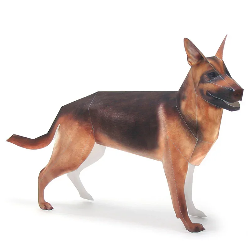 Art Craft With Cardboard - ジャーマンシェパード犬折り紙アートペット紙モデルリアルな動物ミニ 3D ペーパークラフト DIY 子供大人手作りクラフトおもちゃ WE-030