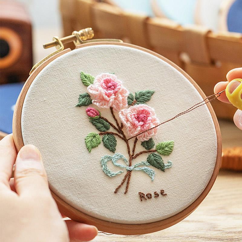 Embroidery Hoop Kit - 高品質ブナ材刺繍フープ木製刺繍サークルリングホルダー刺繍クロスステッチホーム縫製ツール