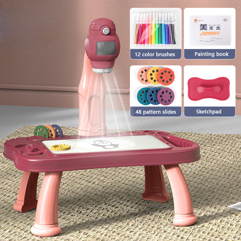 Art Craft For Kids - 子供のためのインテリジェントなプロジェクターセット,教育玩具,手工芸品の描画,絵画ツール
