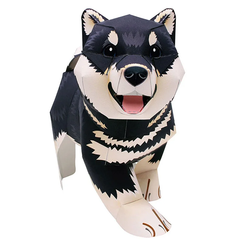 Art Craft With Cardboard - 柴犬-手作りの折り紙,3Dミニペーパーモデル,ペーパークラフト動物,子供と大人のためのクラフトおもちゃ,QD-002