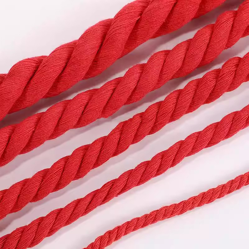 Macrame Cord Cotton - 2/5/10メートル 5/8/12/20mm レッドツイストコットンコード バッグデコレーション用 マクラメコード ナップサックベルト