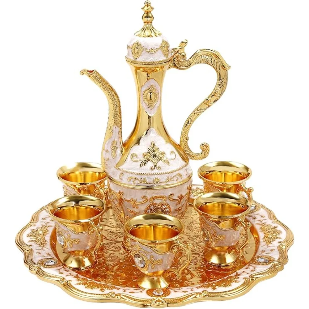 Art Craft Restaurant - クリエイティブヨーロッパトルコティーセットヴィンテージメタルトルココーヒーポットセット家の装飾工芸品レストランホテルティーアートギャラリー使用