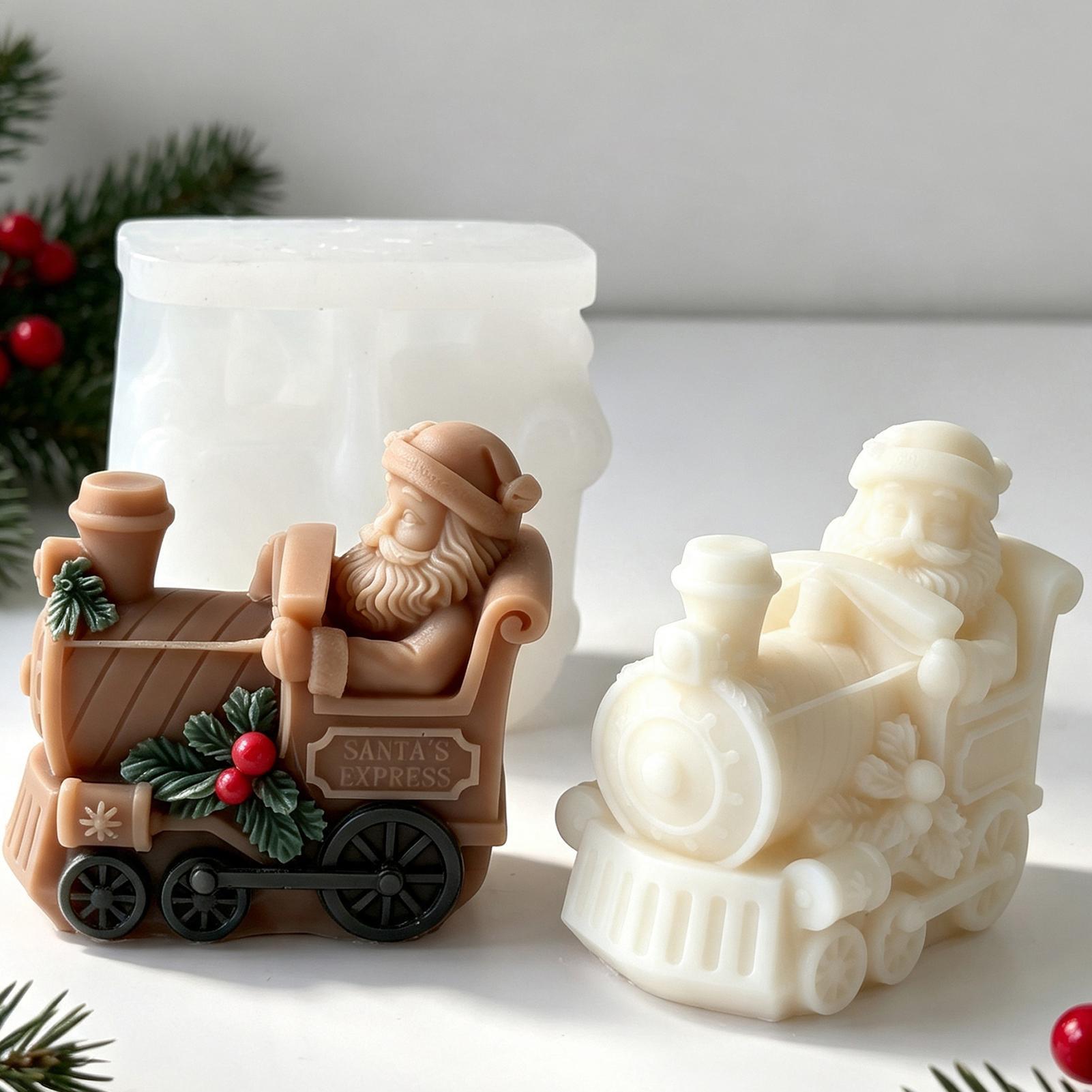 Art Craft Show - クリスマスキャンドルモールド トレイン型キャンドル製作モールド DIYエポキシ樹脂モールド アーティスト 初心者 ホビーユーザー