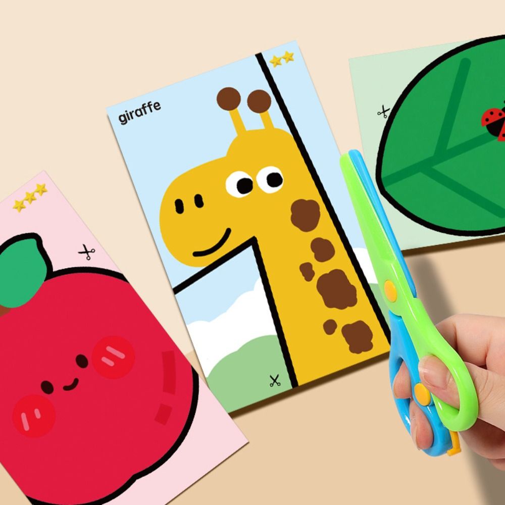 Art Craft Preschool - 安全な子供用ペーパーカッティングキット、ツール開発アートクラフト、スクラップブッキングトレーニング、子供向け就学前のカッティング練習
