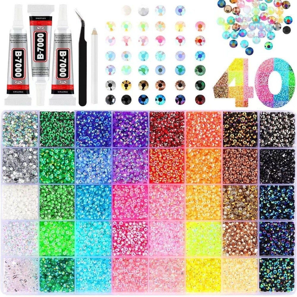Art Craft Items - ホットマルチカラーレジンラインストーンキットDIYデコレーションダイヤモンドアートフラットバックジェムスパークリングジェリーラインストーンメイクアップアクセサリー用