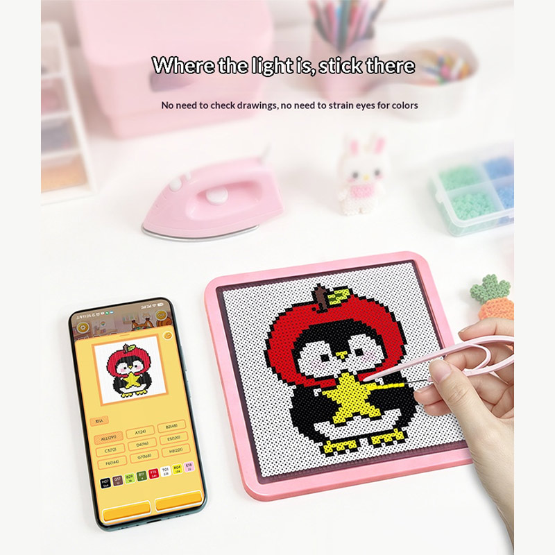 Art Craft App - LEDインテリジェントパーラービーズペグボード アプリ制御 スマートライトアップビーズクラフトボード DIYピクセルアート作成ツール クリエイティブギフト