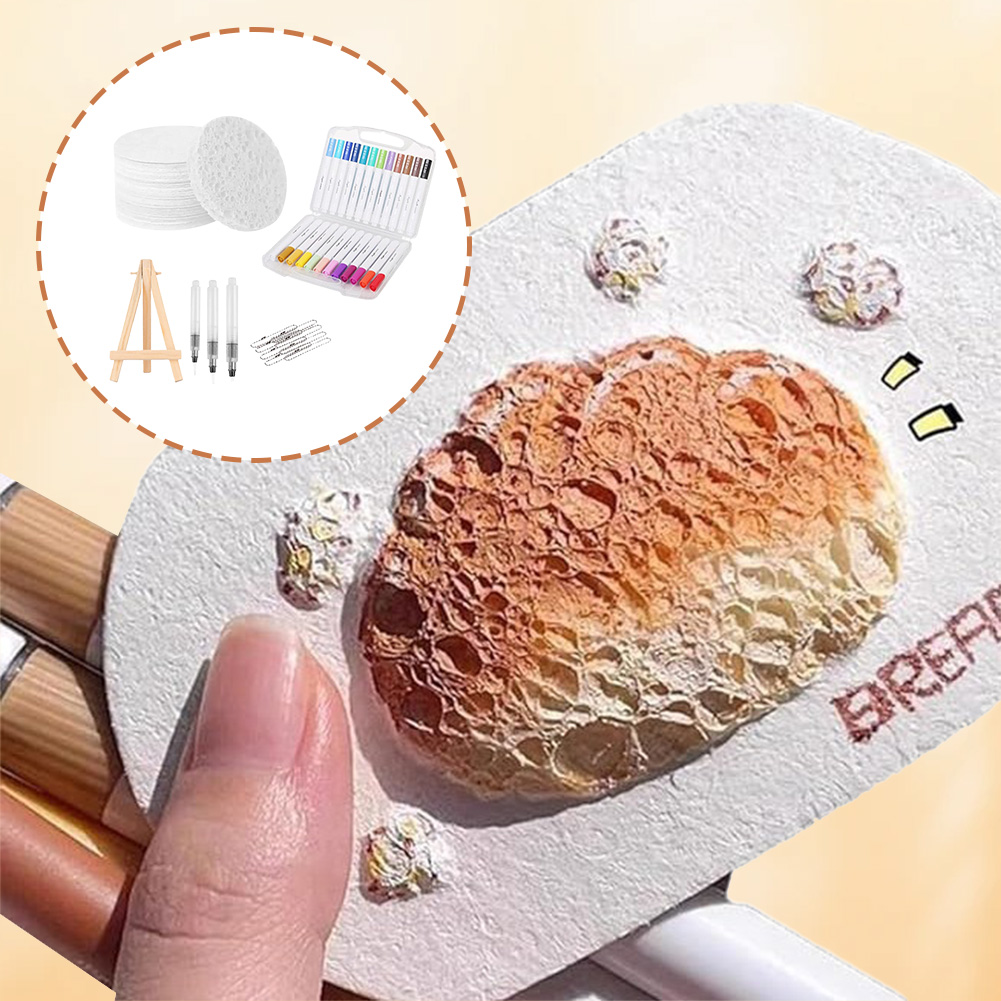 Art Craft Activities - マジックキャンバススポンジ DIYクリエイティブアクティビティ バブルポップコーン描画ペン 12色 3Dアート 安全なパフィーペン