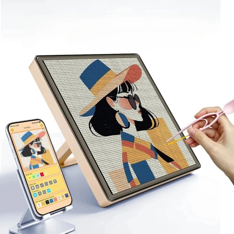 Art Craft App - LEDヒューズビーズクラフトボード、スマートアプリ制御DIYピクセルアートメーカー、電子アイロンビーズ溶解ボード付き