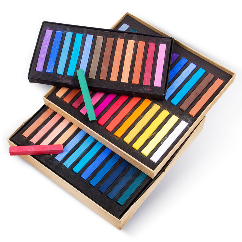 Chalk Pastel Set - クレヨンソフトドライパステル 12/24/36/48 色/セットアート描画セットチョーク色クレヨンブラシ文房具学生のためのアート用品
