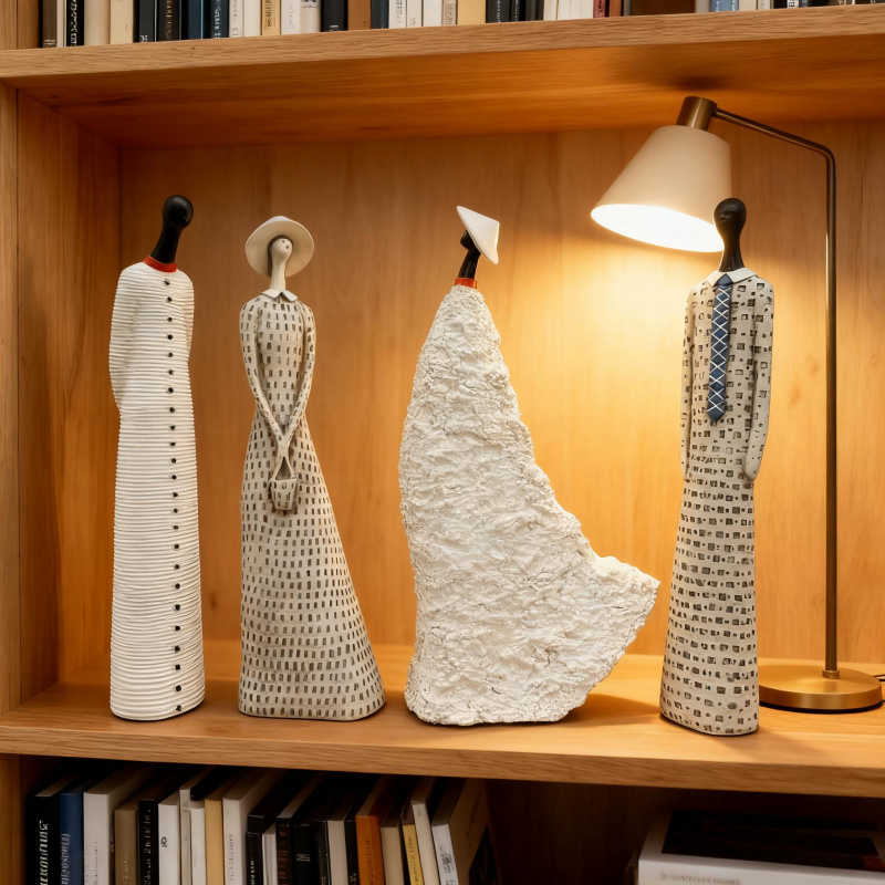 Art Craft Show - ヨーロッパとアメリカのスタイルの国際ファッションショーの男性と女性の像の装飾品、家の装飾品、工芸品、アート作品