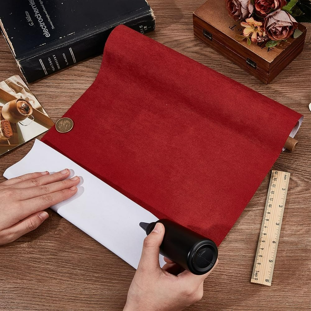 51 x 11.8インチ レッドブッククロス 紙裏スエード生 - Art Craft Activities のレビューと価格
