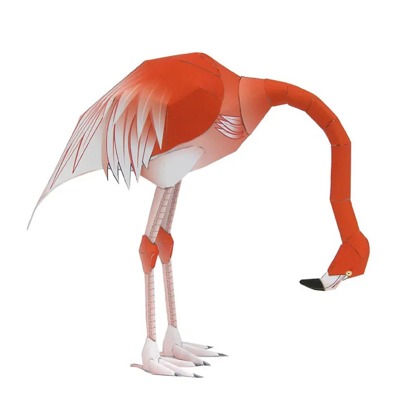 カリブ海フラミンゴのペーパークラフトペーパーモデル、3羽の鳥 - Art Craft With Cardboard のレビューと価格