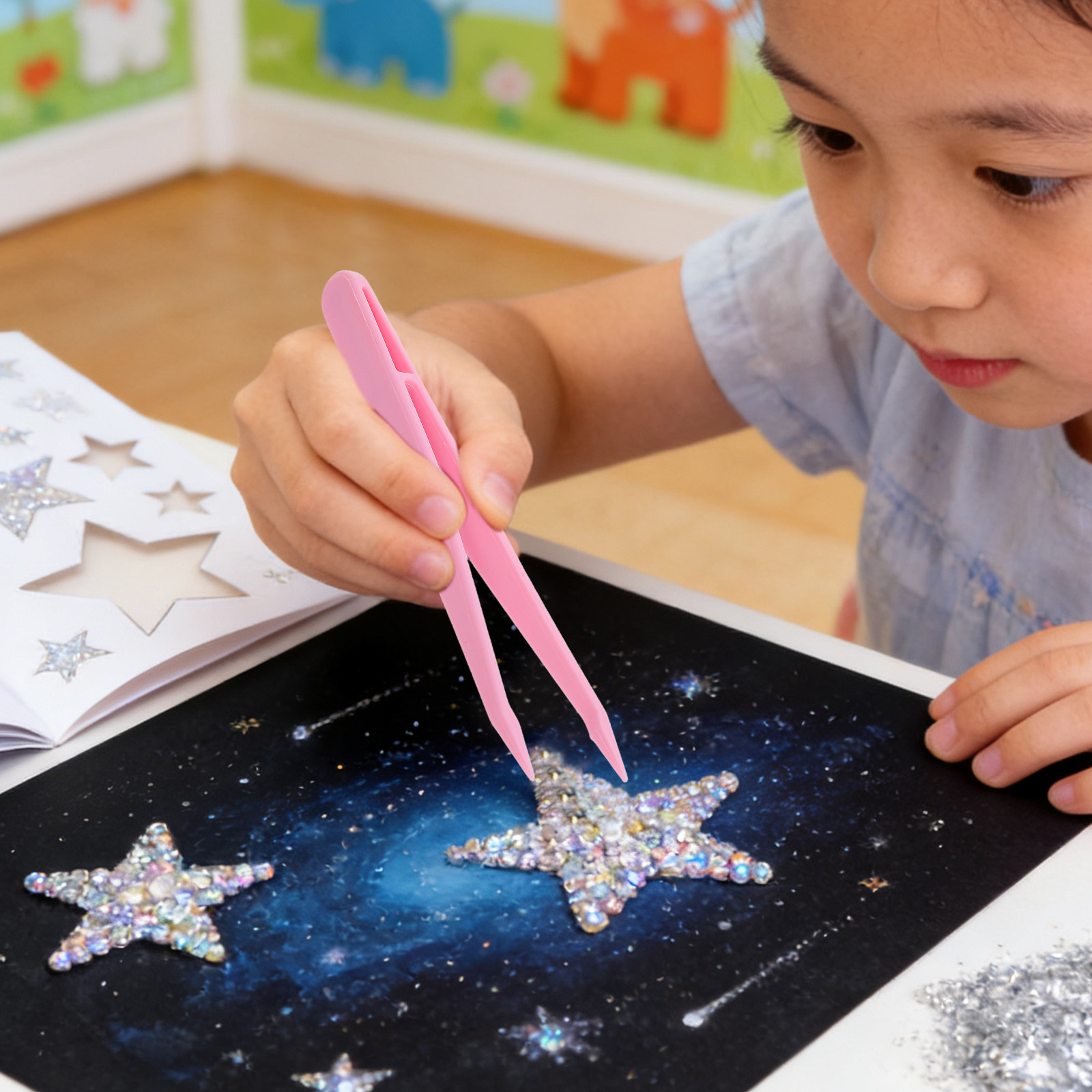 20個入り 幼稚園用プラスチックピンセット - ジュエリー製 - Art Craft Preschool のレビューと価格
