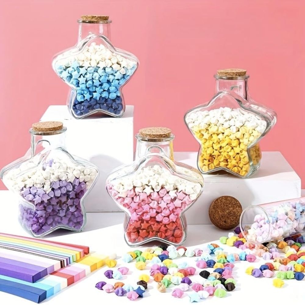 540枚入り折り紙スター、DIY手芸折り紙、ラッキースター折 - Art Craft Show のレビューと価格