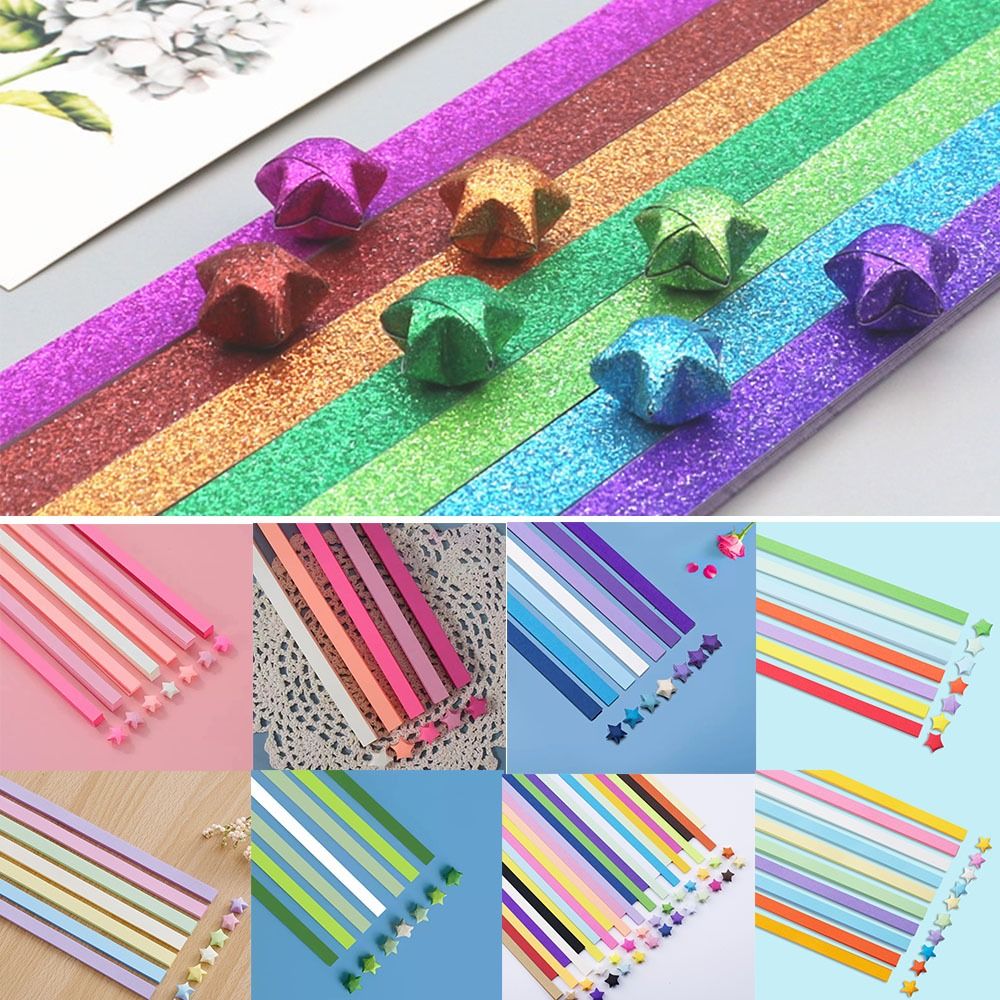 540枚入り折り紙スター、DIY手芸折り紙、ラッキースター折 - Art Craft Show のレビューと価格
