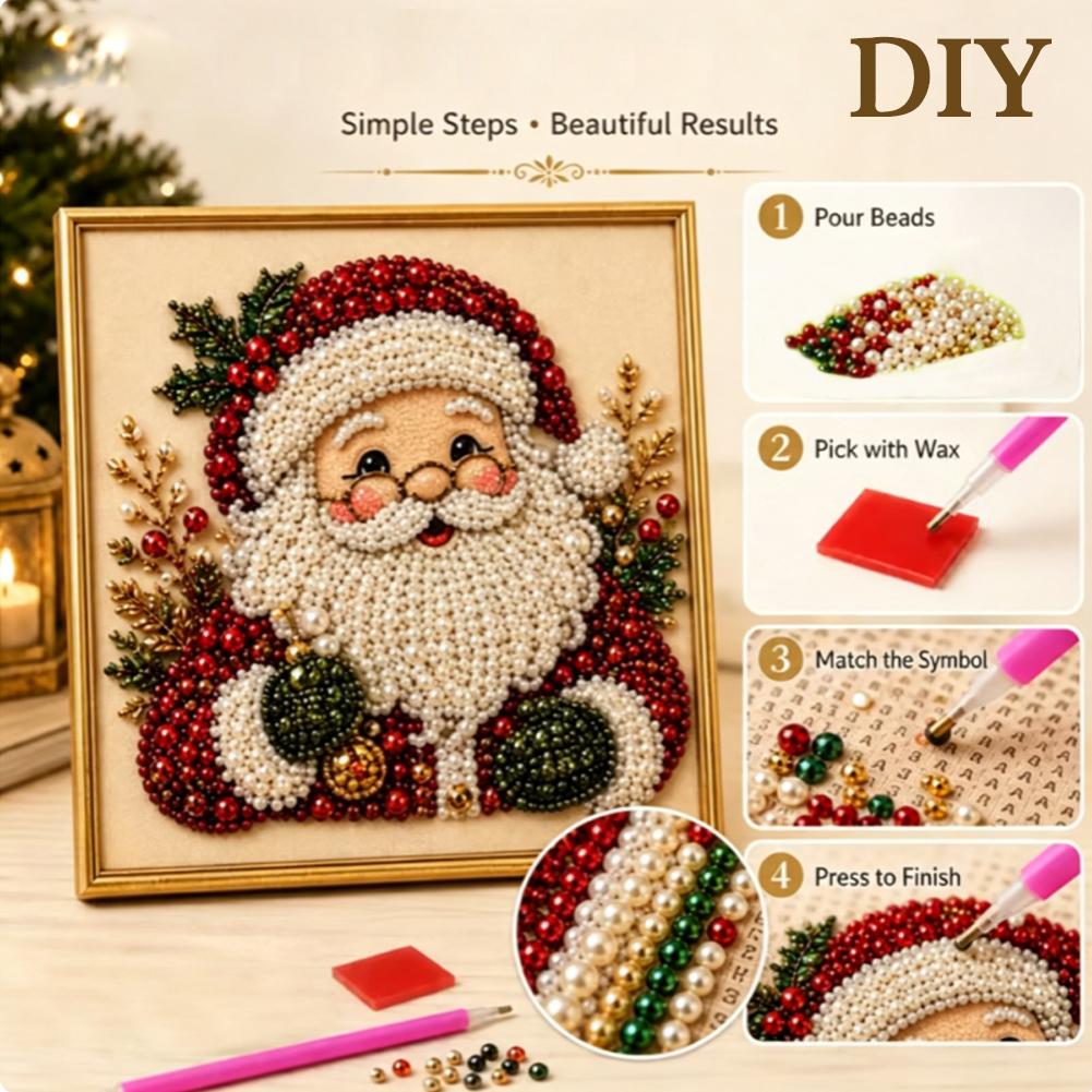 クリスマス サンタクロース パールアート DIYキット 額入 - Art Craft For Kids のレビューと価格