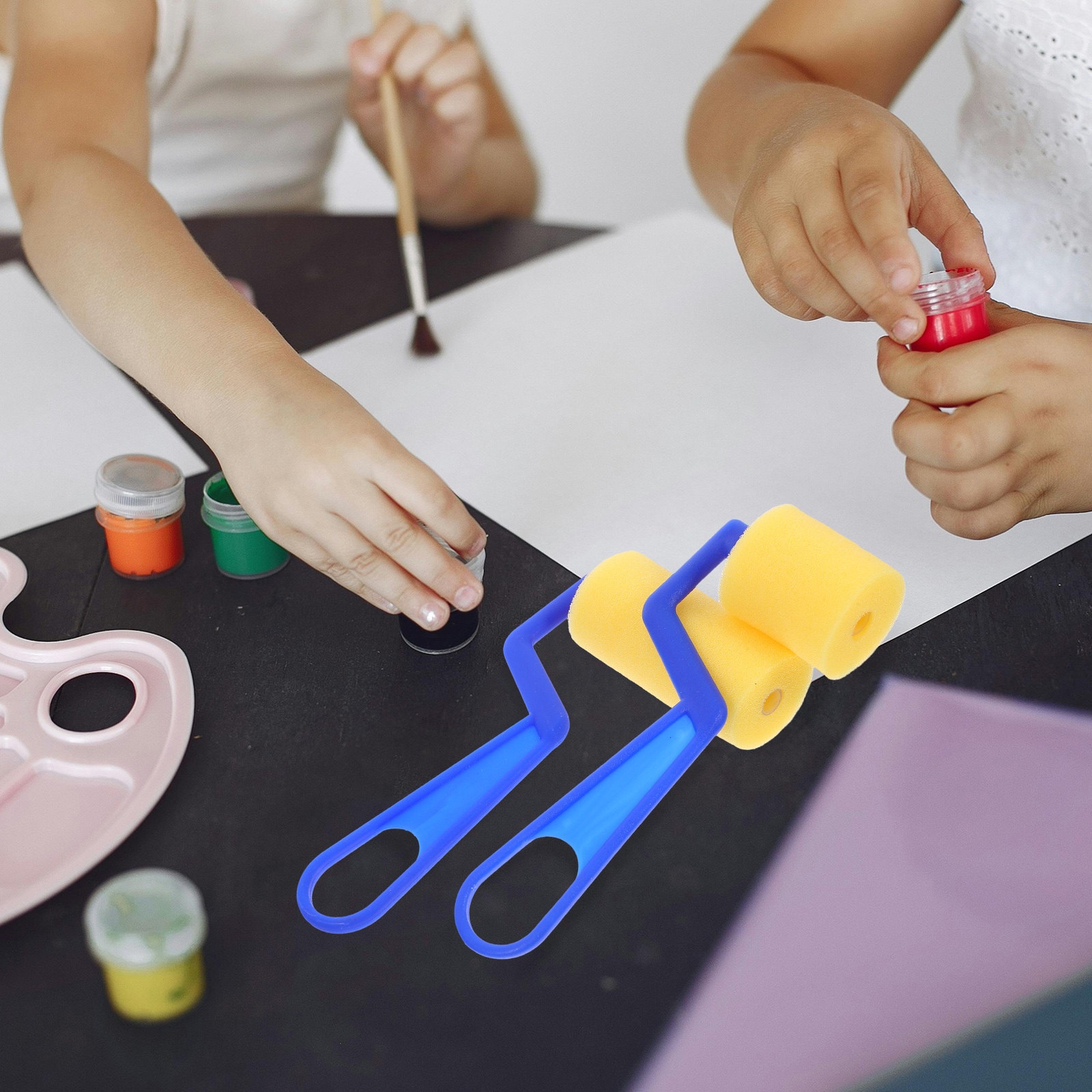 2個入り子供用ペイントスポンジブラシローラー ミニペイントツ - Art Craft Activities のレビューと価格
