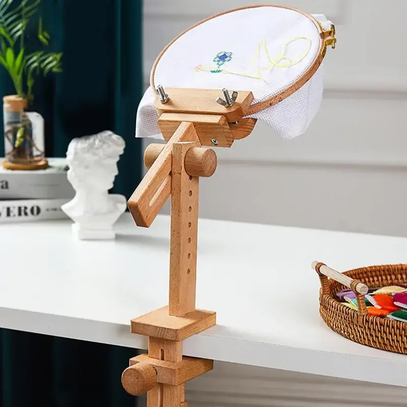 360 °   回転調整可能なデスクトップ木製刺繍フープ縫製 - Embroidery Hoop Kit のレビューと価格