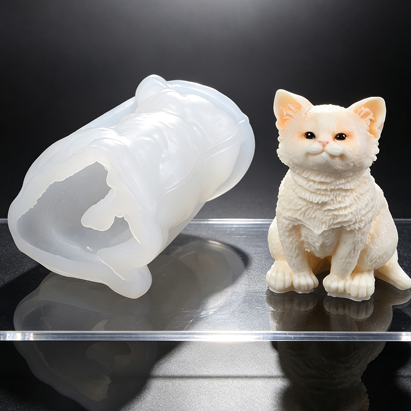 3D猫型シリコンモールド DIYキャンドルソープワックスアー - Art Craft Show のレビューと価格