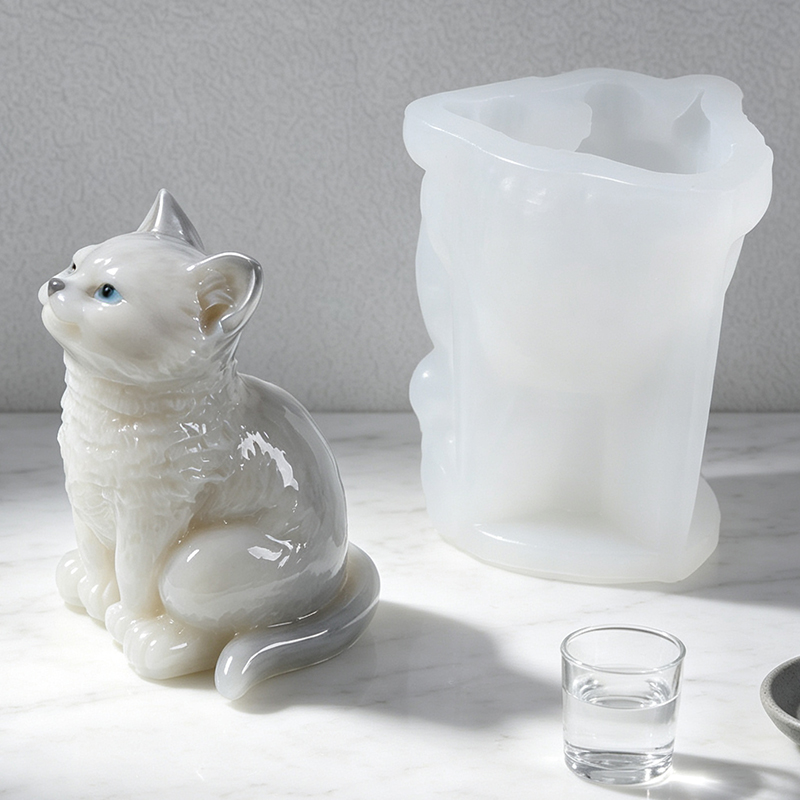 3D猫型シリコンモールド DIYキャンドルソープワックスアー - Art Craft Show のレビューと価格