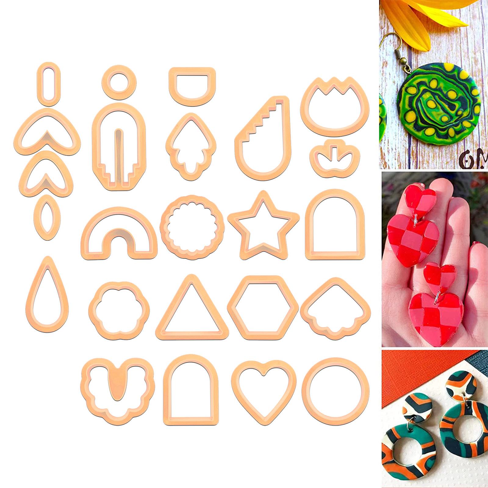 24個のプラスチックポリマー、さまざまな形状、イヤリング作り - Craft And Art Difference のレビューと価格