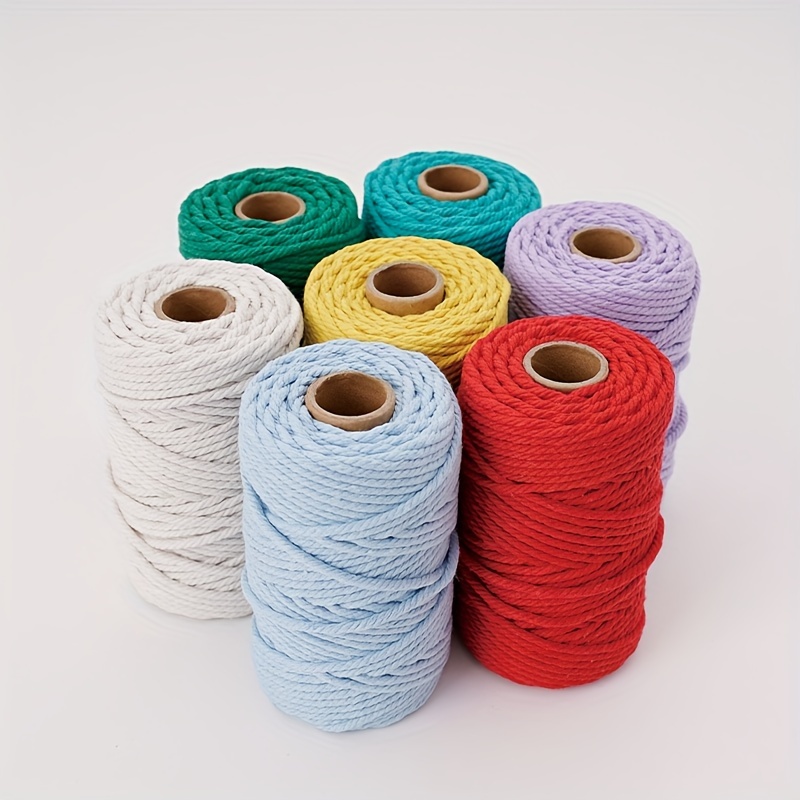 3mm天然でカラフルなコアスパンコットンロープ 50ヤード  - Macrame Cord Cotton のレビューと価格