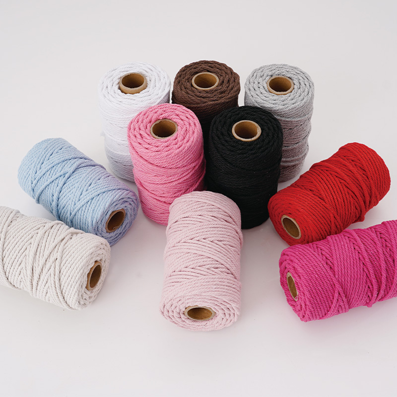 3mm天然でカラフルなコアスパンコットンロープ 50ヤード  - Macrame Cord Cotton のレビューと価格
