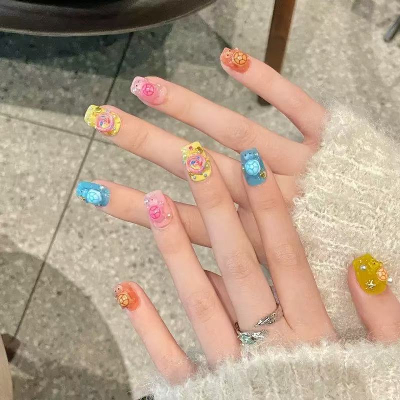 100個のミニカラフルタートルレジンチャーム、フラットバック - Art Craft Items のレビューと価格
