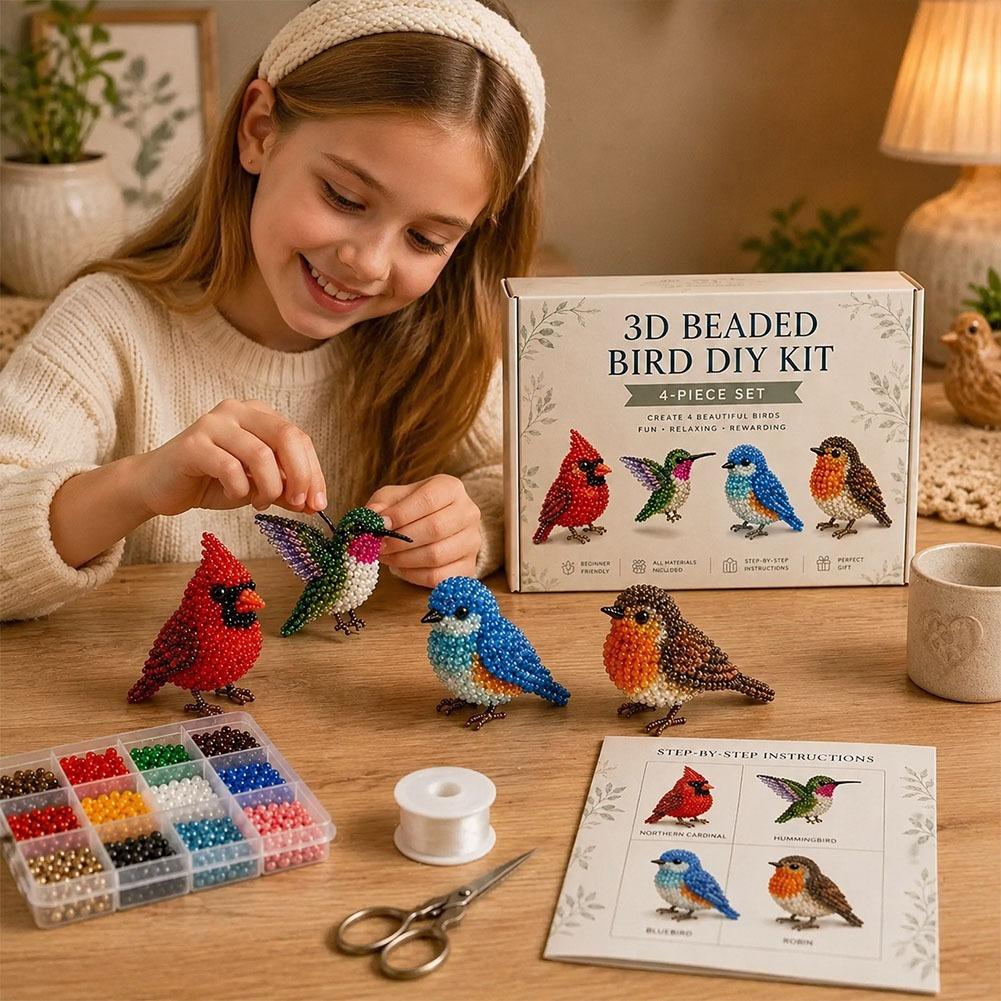 手作りビーズ鳥DIYクラフトセット 4種類の鳥フィギュア ビ - Craft And Art Difference のレビューと価格