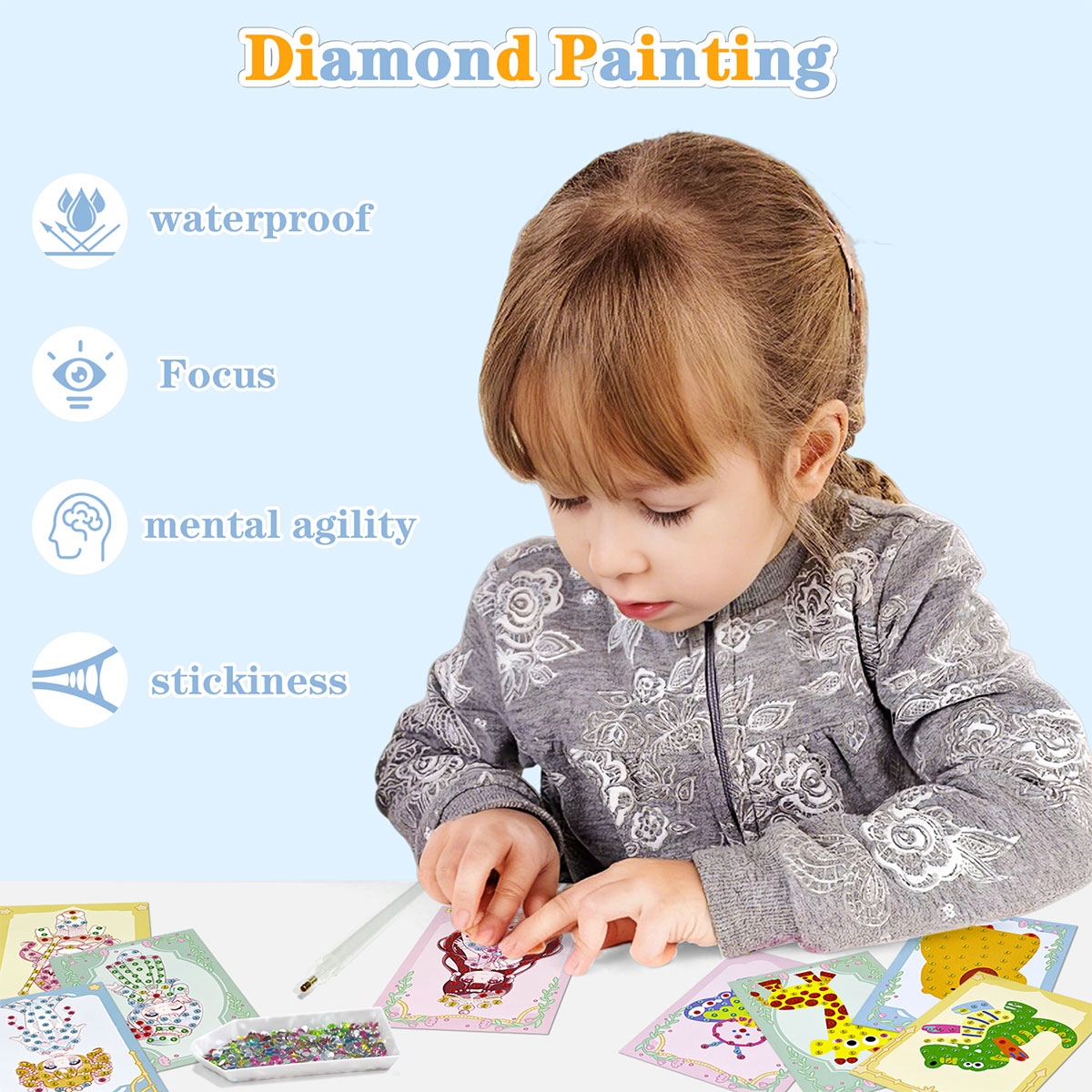 16個入り宝石キットDIYアートクラフトセット簡単で楽しいダ - Art Craft Activities のレビューと価格