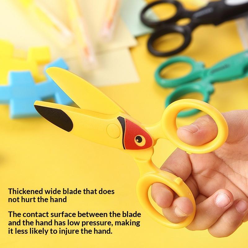 3個セット 子供用プラスチックはさみ かわいい漫画のオウムと - Art Craft Preschool のレビューと価格