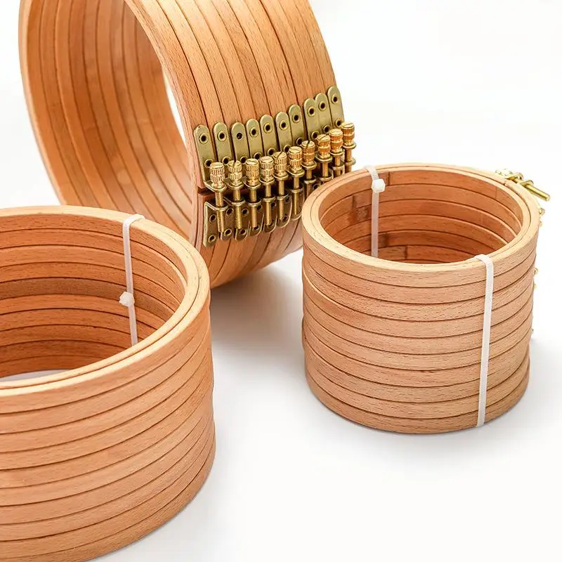 高品質ブナ材刺繍フープ木製刺繍サークルリングホルダー刺繍クロ - Embroidery Hoop Kit のレビューと価格