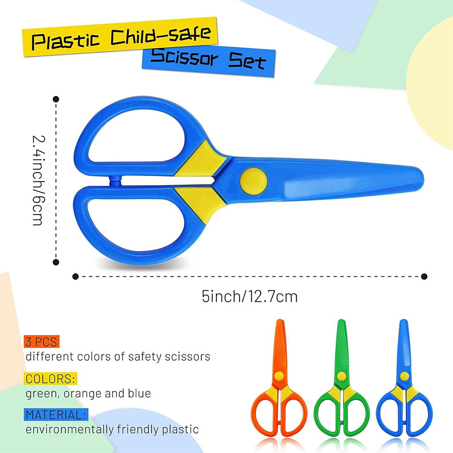 プラスチック製安全はさみ 鈍い先端のはさみ 就学前トレーニン - Art Craft Preschool のレビューと価格