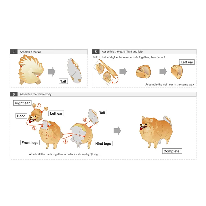 子供と大人のためのミニ3Dペーパークラフト,ポメラニアン犬, - Art Craft With Cardboard のレビューと価格