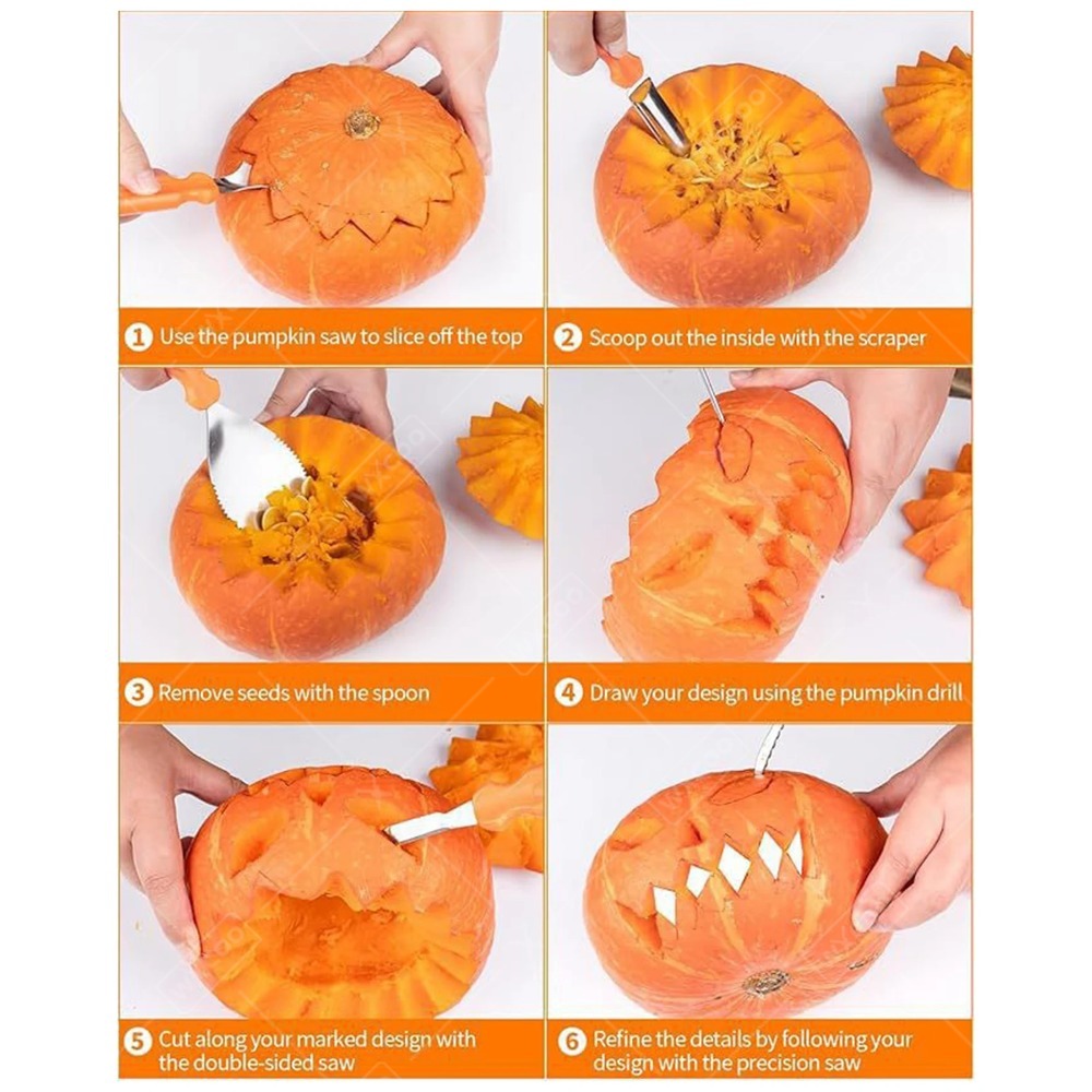 ハロウィン パンプキン カービング カッター ツールセット  - Art Craft For Kids のレビューと価格