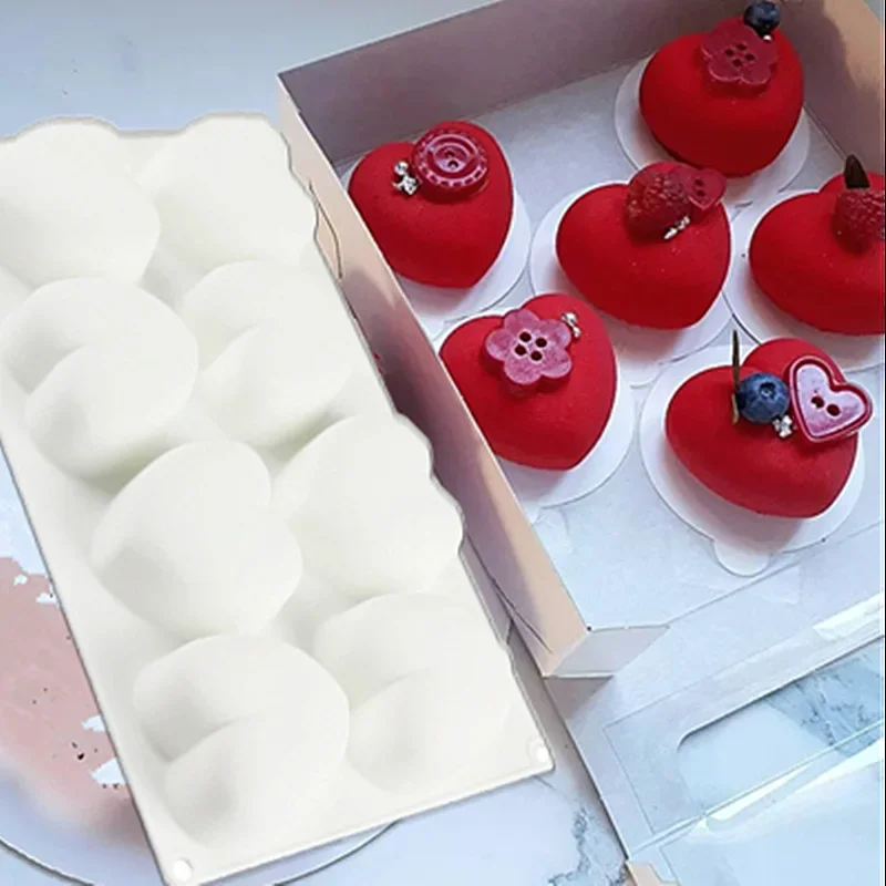新しい8グリッドのハート型ケーキ型、ムース、アイスクリーム、 - Art Craft Ice Cream のレビューと価格