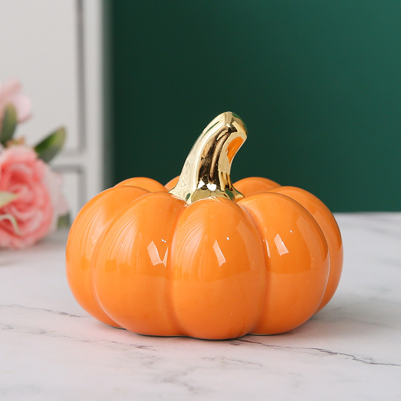 陶器製の面白い野菜のカボチャのハロウィンオーナメント、ホーム - Art And Craft Vegetable のレビューと価格