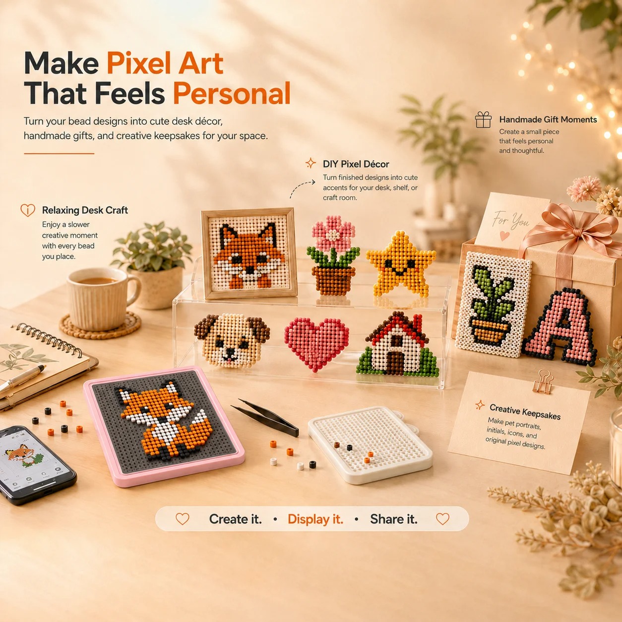 LEDスマートビーズアートボードアプリ制御DIYピクセルライ - Art Craft App のレビューと価格