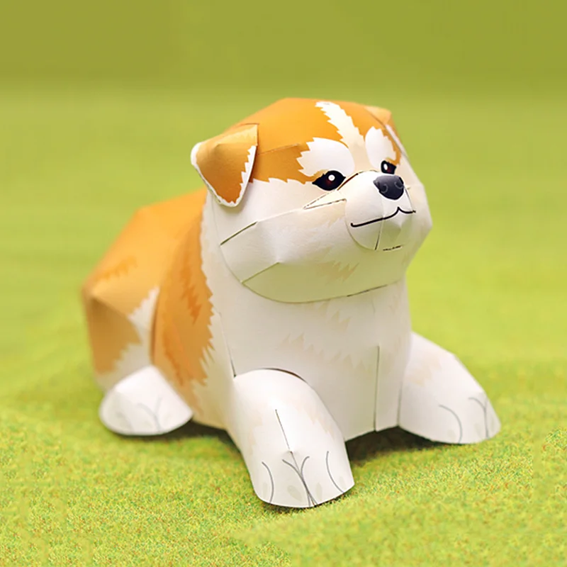 アキタ折りたたみ柴犬紙、手作り折り紙アート、ミニかわいい3D - Art Craft With Cardboard のレビューと価格