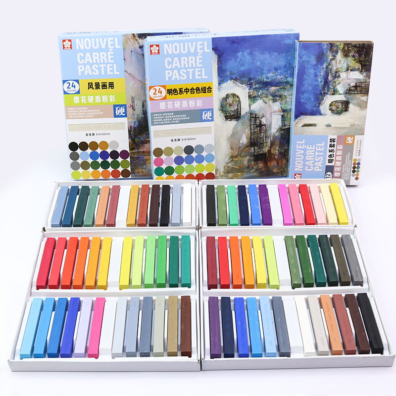 Sakura-パステルのクレヨン,12/24色,プロの描画, - Chalk Pastel Set のレビューと価格