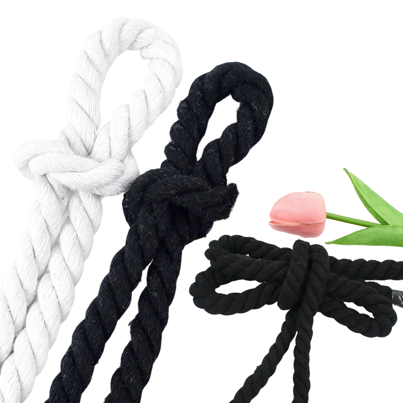 5-20mm 白/黒 コットンコード 5/8M 3本撚り縫い - Macrame Cord Cotton のレビューと価格