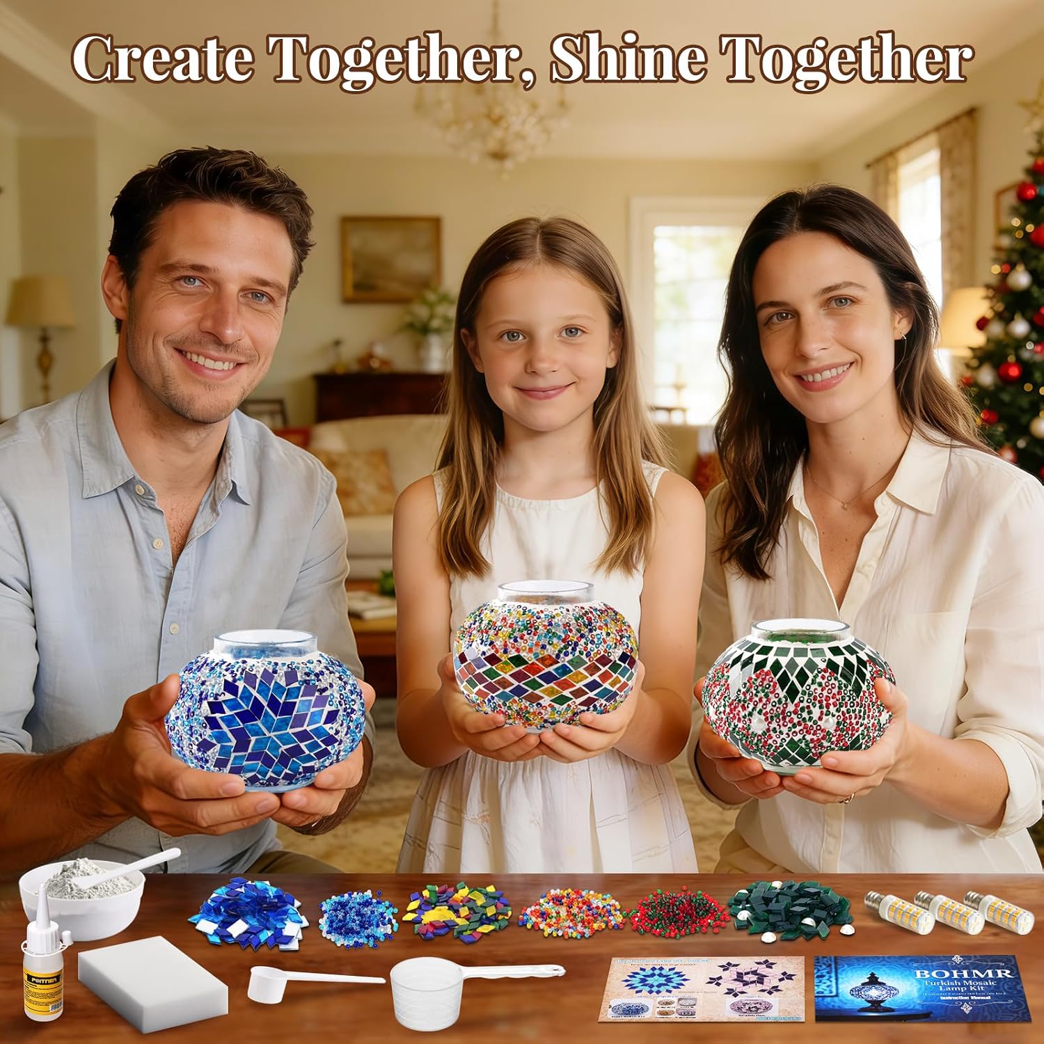 DIY 3グローブトルコモザイクランプキット、高さ23インチ - Art Craft Usa のレビューと価格